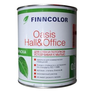 Краска для стен и потолков Oasis Hall&Office (Оазис Хол и Офис), 0.9 л, белый Finncolor (Финколор)