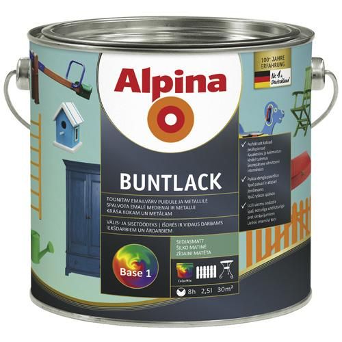 Эмаль матовая Buntlack, 8,5 л бесцветный Alpina (Альпина)