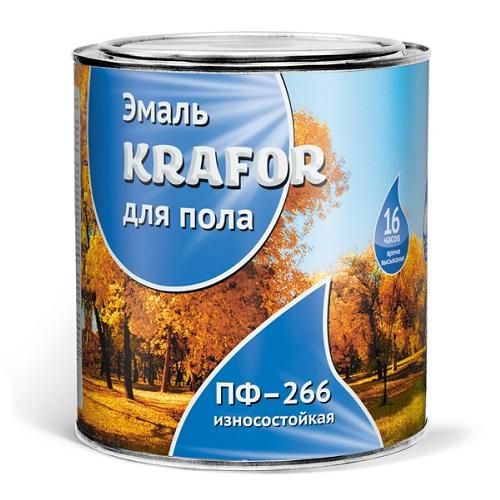 Эмаль ПФ-266 0.9 кг., желто-коричневая Krafor (Крафор)