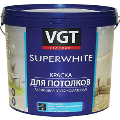 Краска для потолков ВД-АК 2180, 3 кг, супербелая ВГТ (VGT)