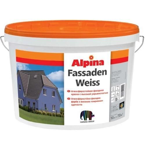 Краска фасадная Fassadenweiss, База 3, 9.4 л, бесцветный Alpina (Альпина)