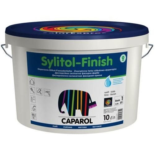 Краска фасадная Sylitol Finish, База 1, 10 л, белый Caparol (Капарол)