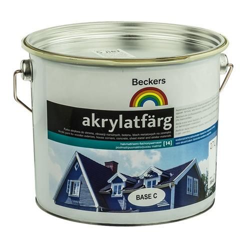Краска латексная Akrylatfarg, База А, 9 л, белый Beckers (Бекерс)