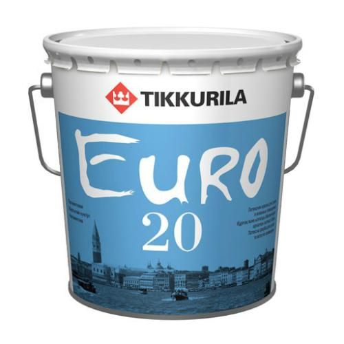Краска латексная Euro (Евро)-20, 9 л, белый Tikkurila (Тиккурила)