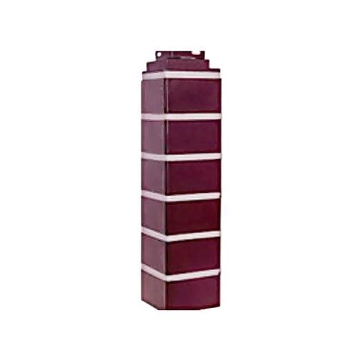 Угол наружный коллекция Кирпич облицовочный Britt, 485х119 мм, бордовый FineBer (ФайнБер)