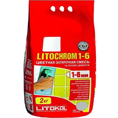 Затирка для швов Litochrom 1-6, C20, светло-серая, 2 кг. Litokol (Литокол)
