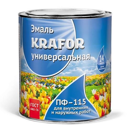 Эмаль ПФ-115 0.9 кг., белая Krafor (Крафор)