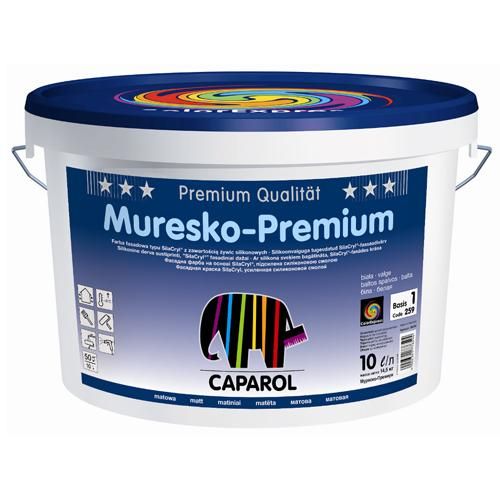 Краска фасадная Muresko Premium, База 1, 10 л, белый Caparol (Капарол)