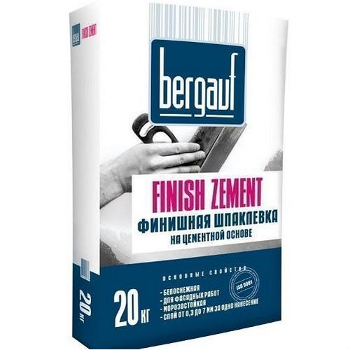 Шпатлёвка цементная Finish Zement 20 кг белая, Bergauf (Бергауф)